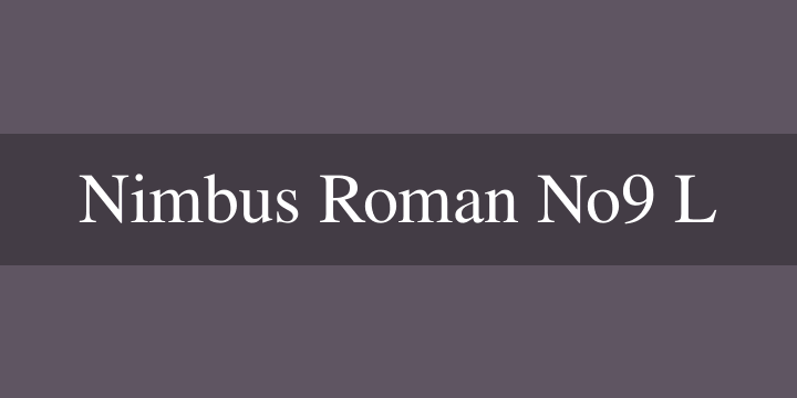 Nimbus Roman 9 L Font Download For Mac